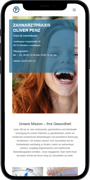 Praxis Webseite Zahnarzt Patty Lee Marketing Mobil 2